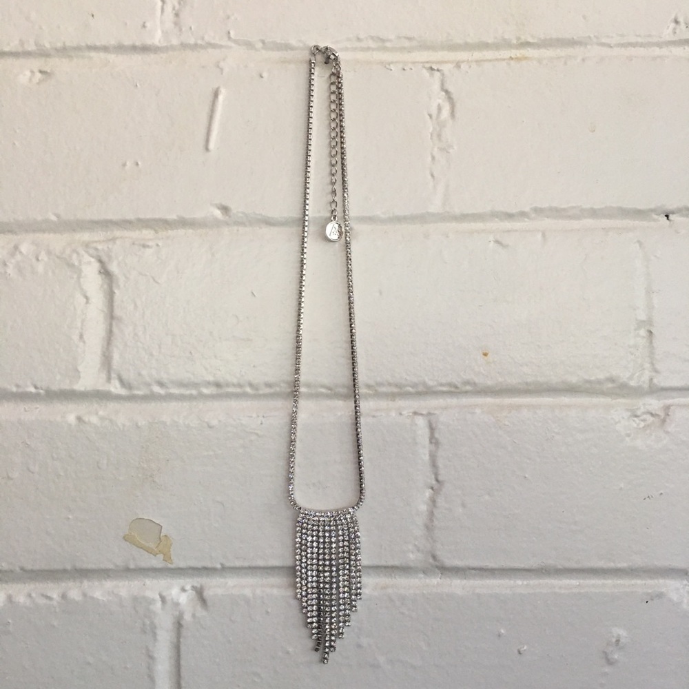 Rhinestone waterfall necklace